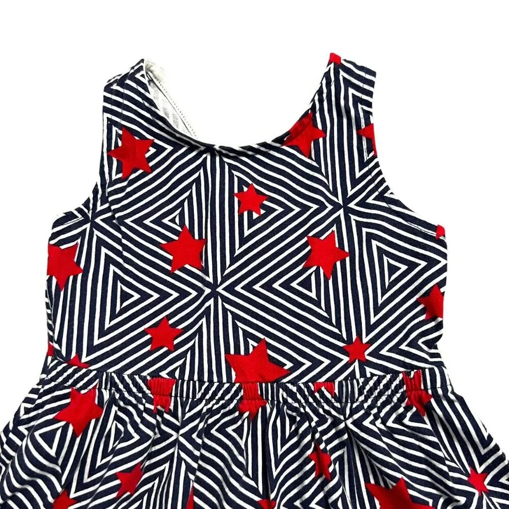 Gymboree 2T Stars & Stripes Patriotic Cross Back Dress